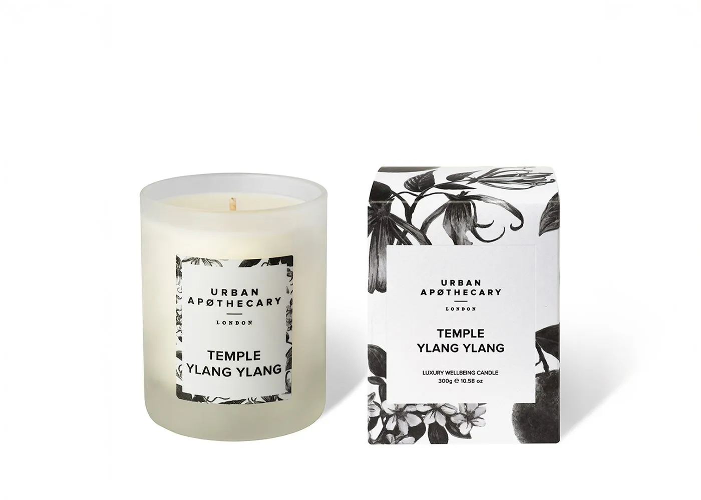 Ylang Ylang Scented Candle - White, Wax image