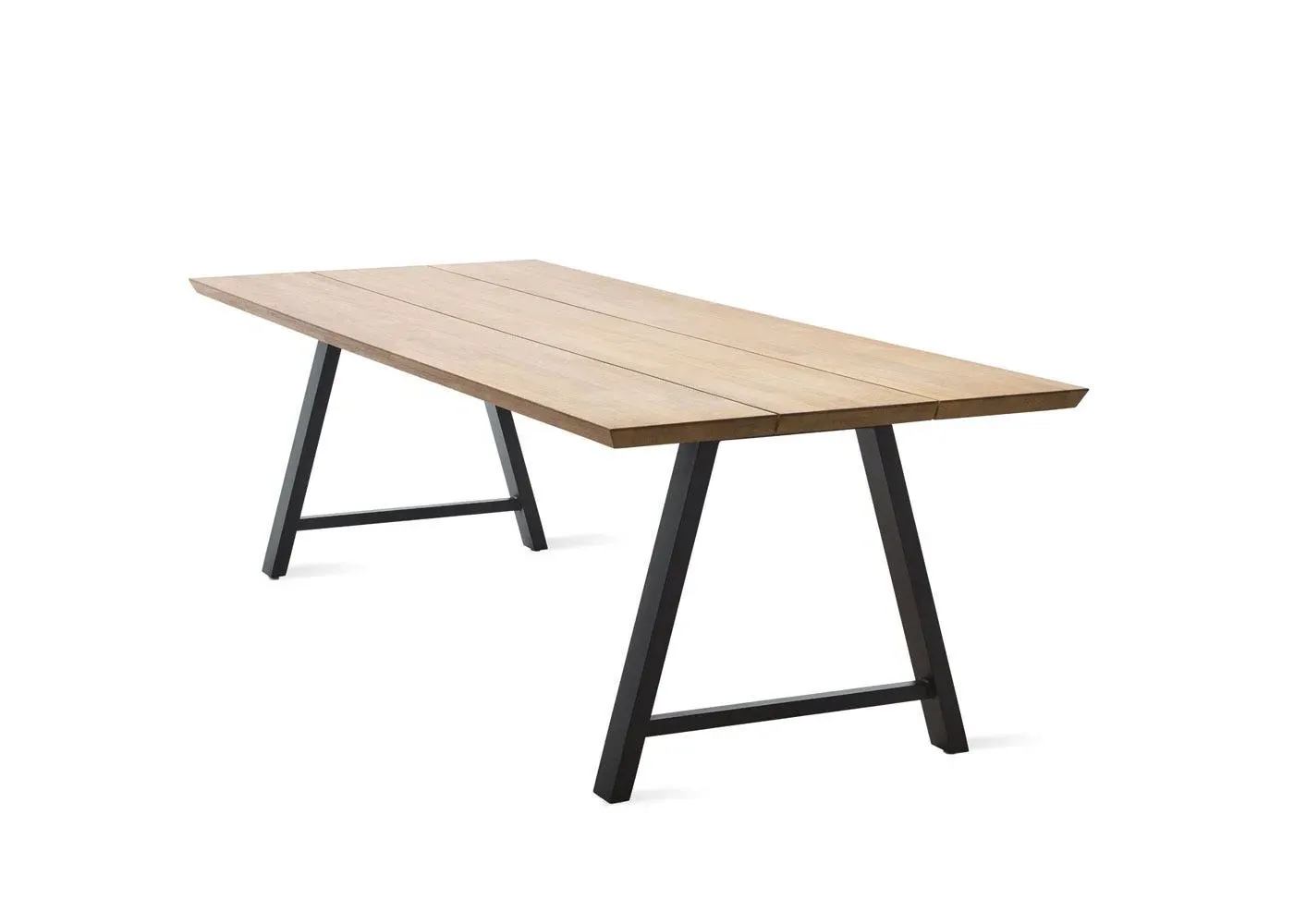 Large Outdoor Dining Table - Light Wood, Teak