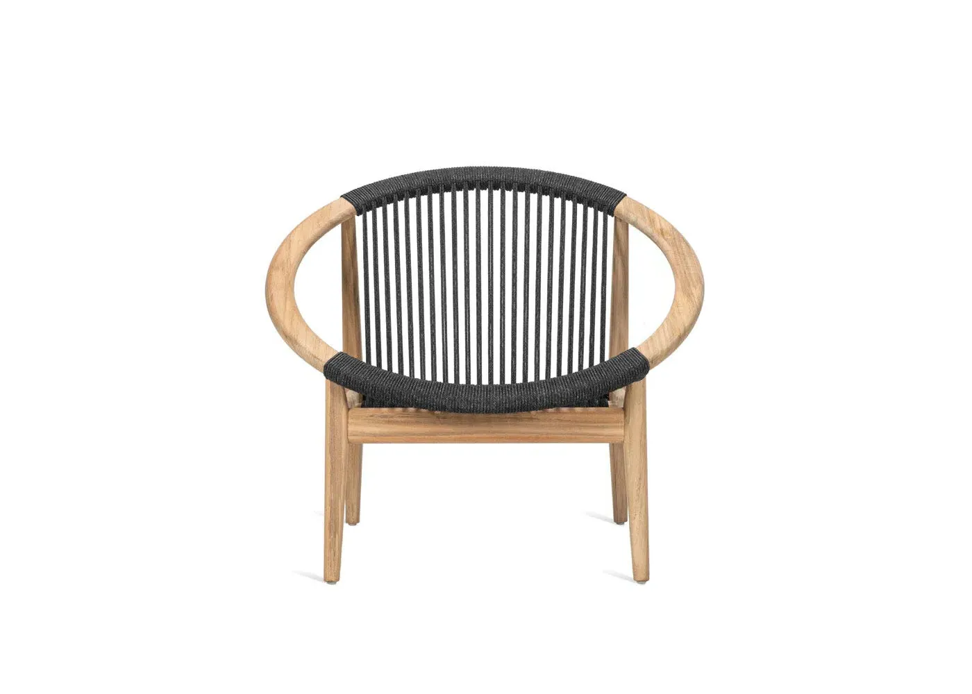 Lounge Chair with Teak Frame - Anthracite, Wood image