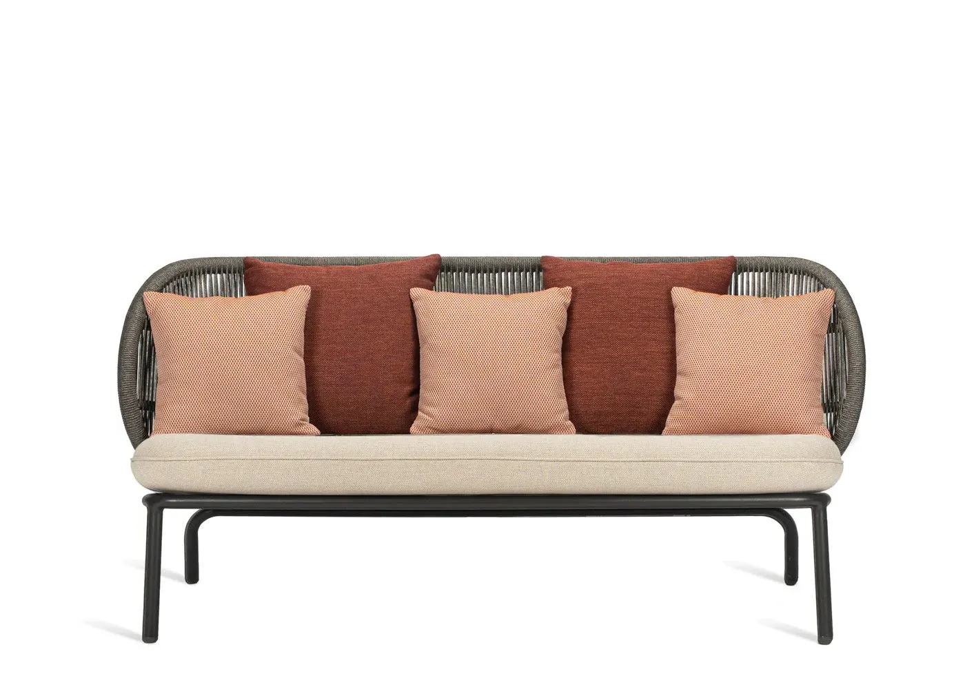Outdoor Lounge Sofa with Cushions - Cream