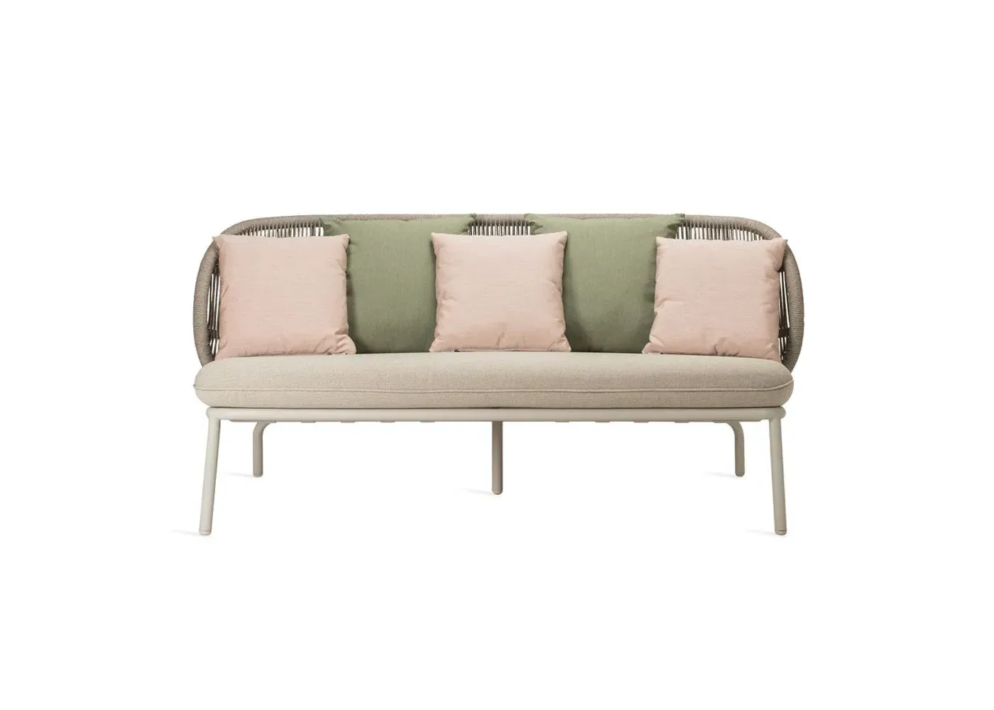 Outdoor Lounge Sofa with Cushions - White image