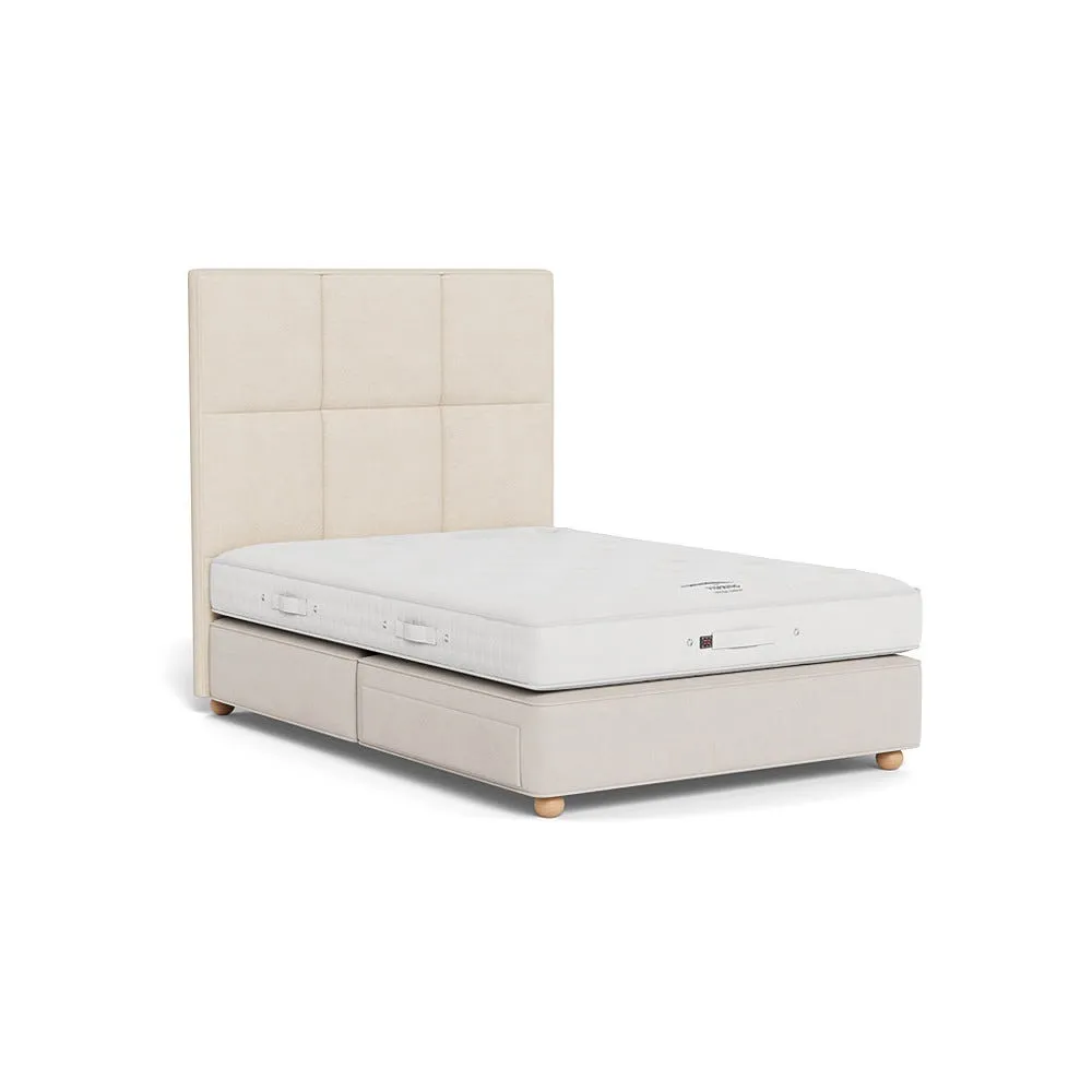 Double Headboard Grid Panel - Fawn, Fabric image