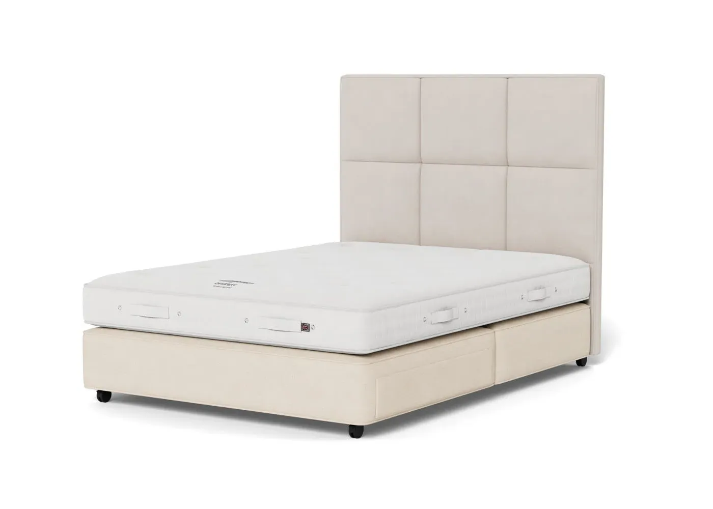 King Size Divan with Drawers - Fawn, Firm