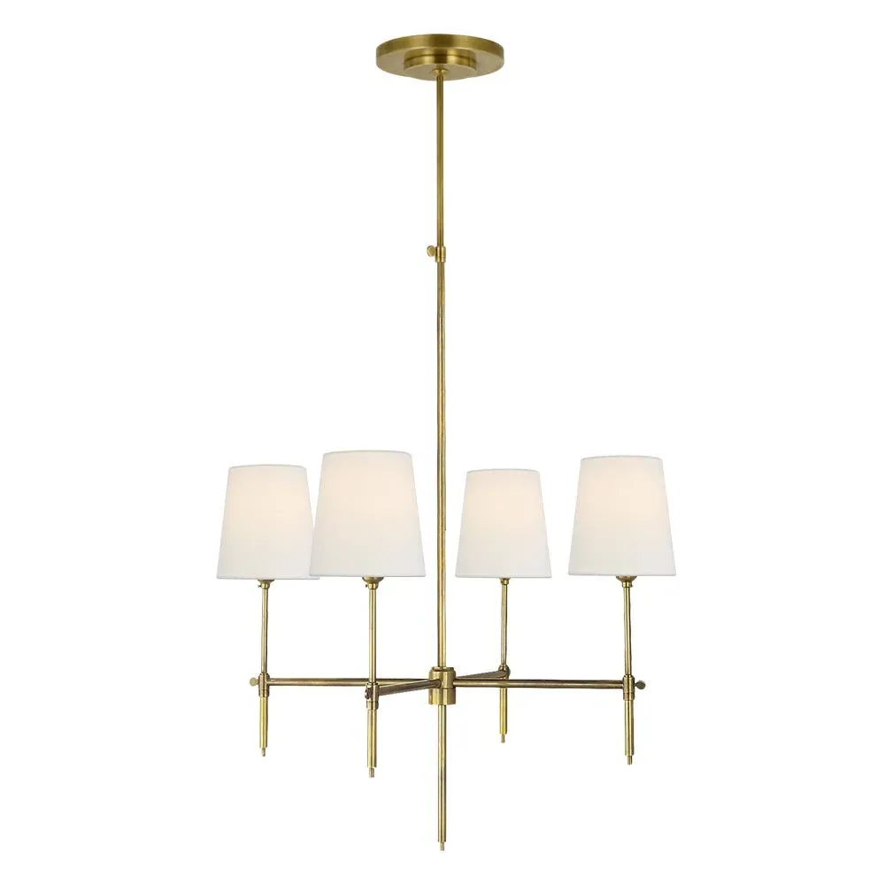 Large Chandelier Pendant Light - Bronze, Linen