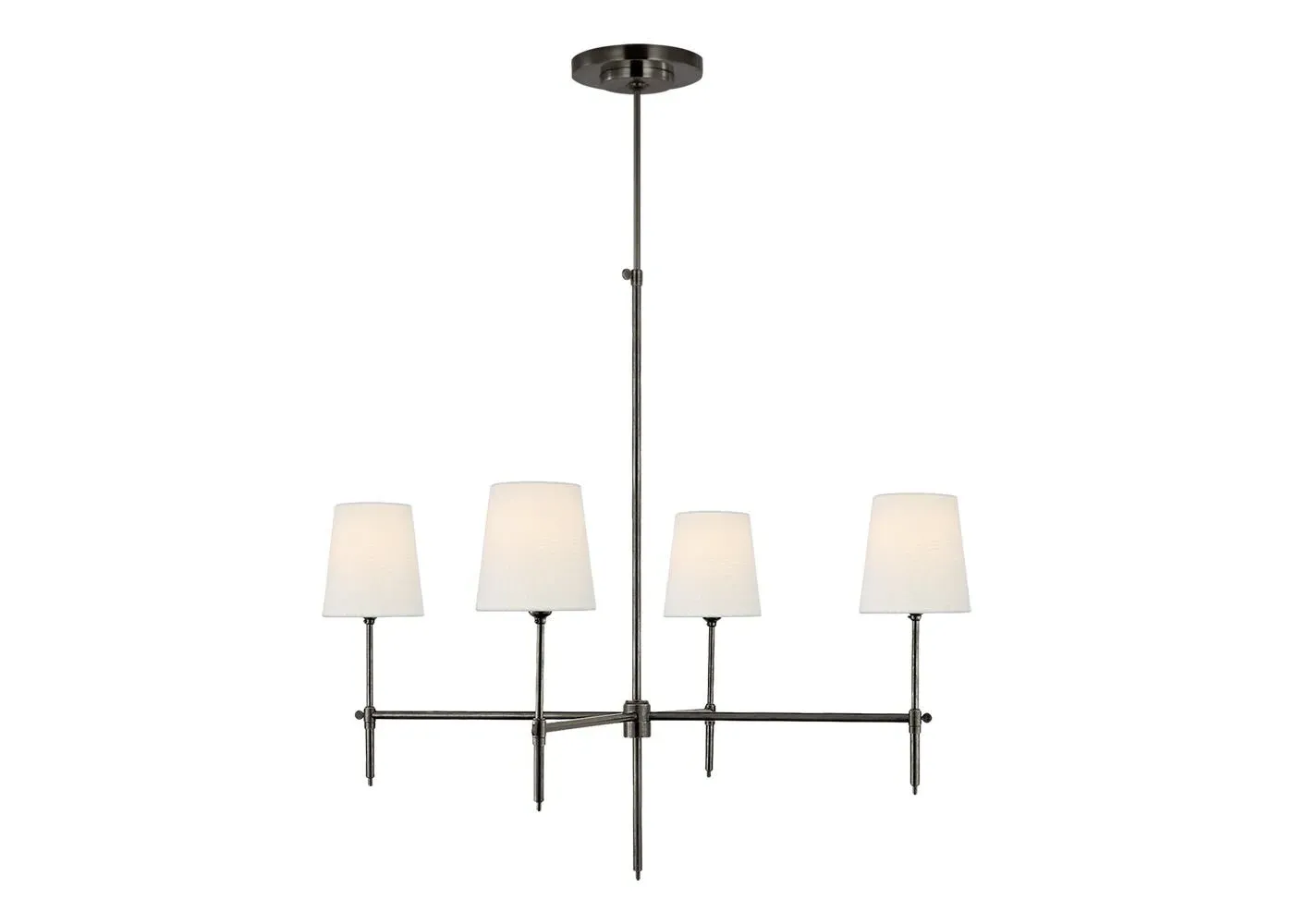 Large Chandelier Pendant Light - Bronze, Linen