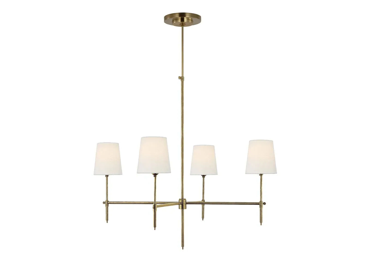 Large Chandelier Pendant Light - Gold, Linen