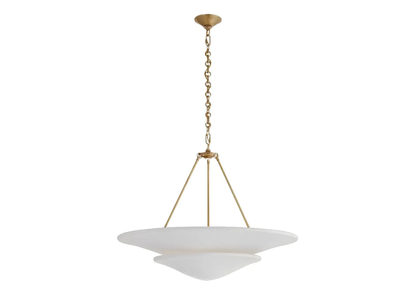 Large Chandelier - White, Brass