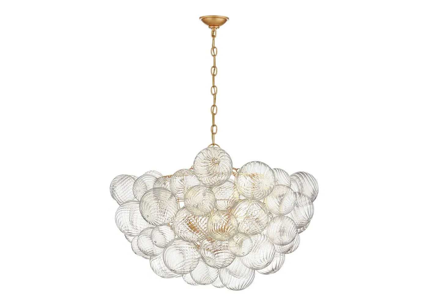 Large Pendant Light - Gold, Swirled Glass