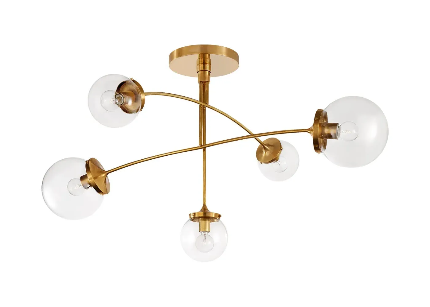 Medium Mobile Chandelier - Gold, Brass & Glass image