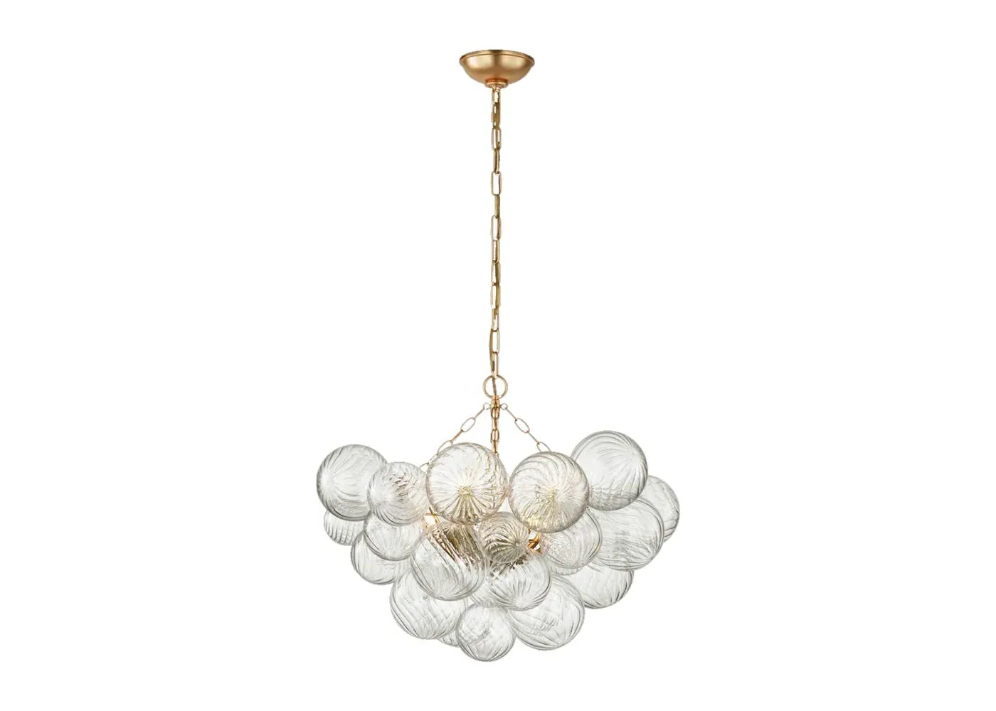 Medium Pendant Light - Gold, Swirled Glass
