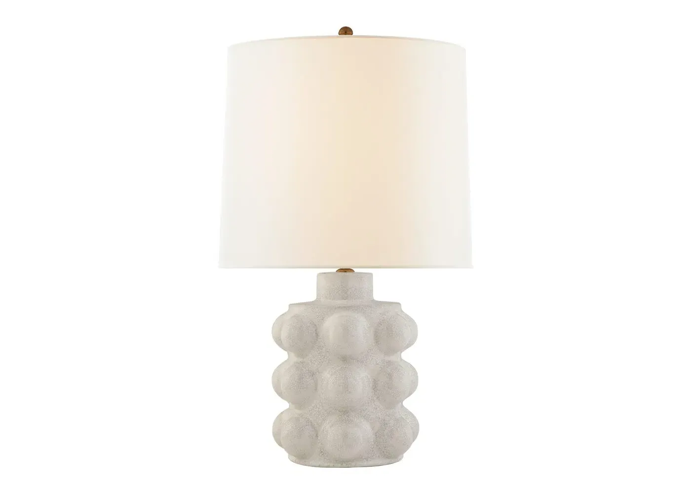 Medium Table Lamp with Linen Shade - White, Bone image