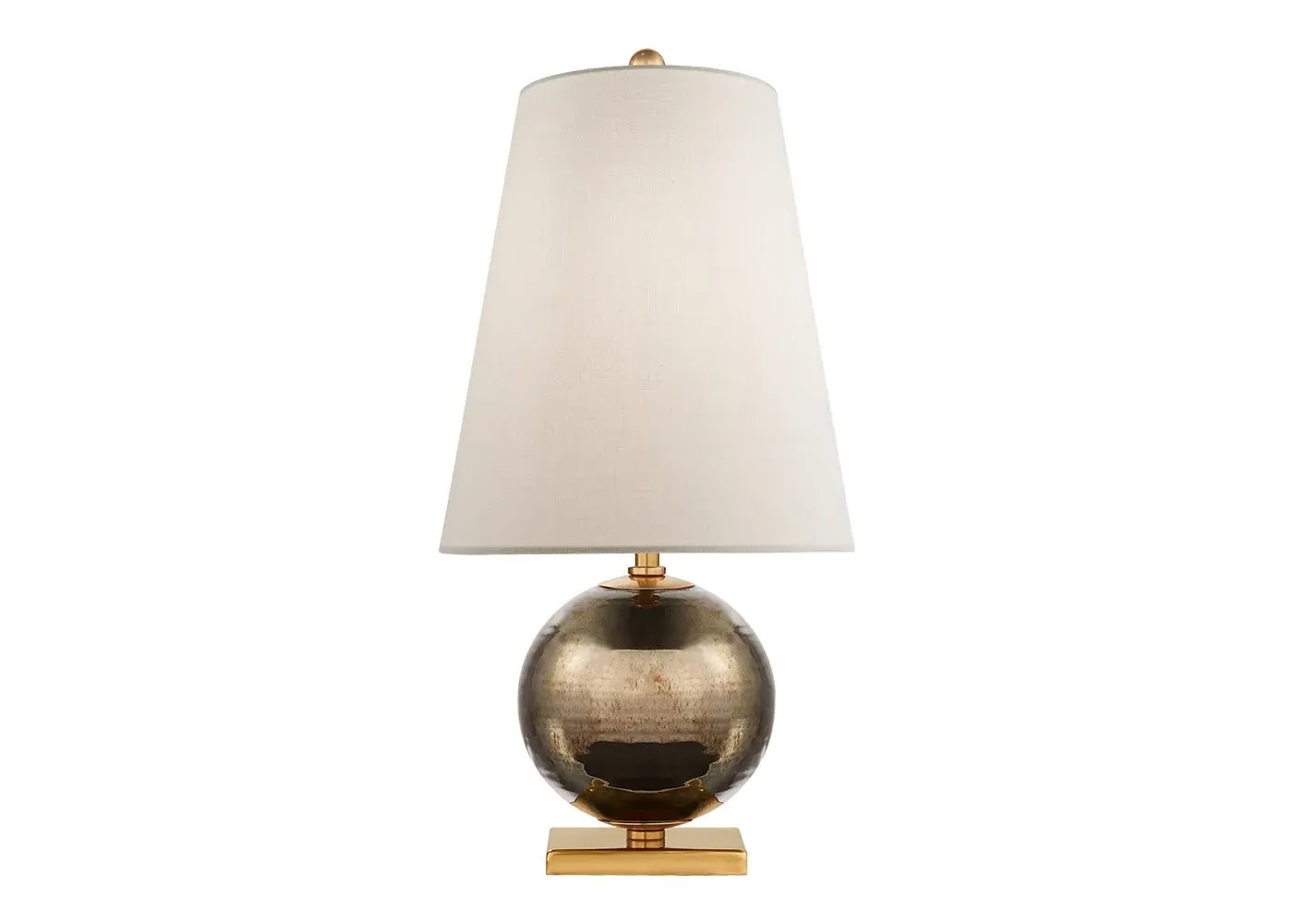 Mini Table Lamp with Linen Shade - Bronze, Metal image