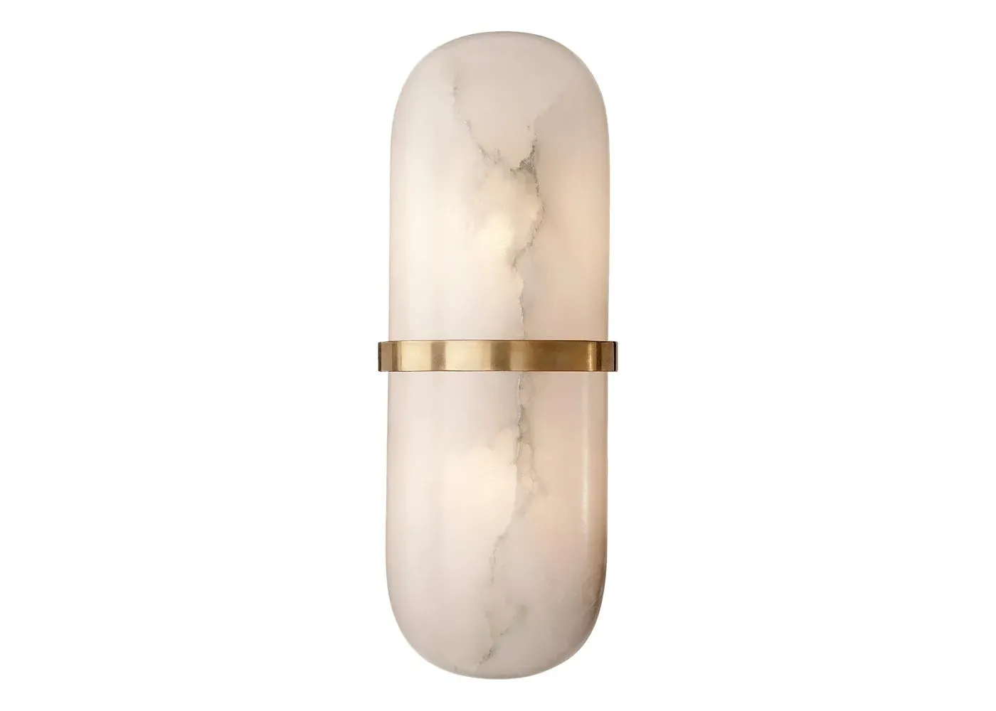 Pill Form Wall Sconce - Brass, Alabaster image