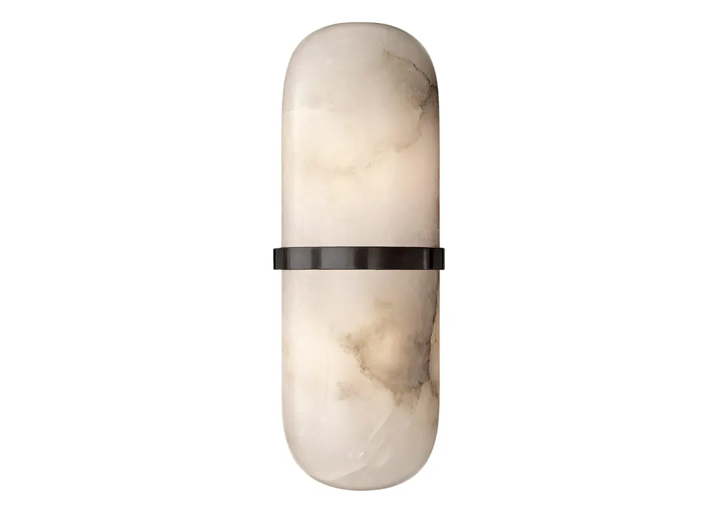 Pill Form Wall Sconce - Bronze, Alabaster