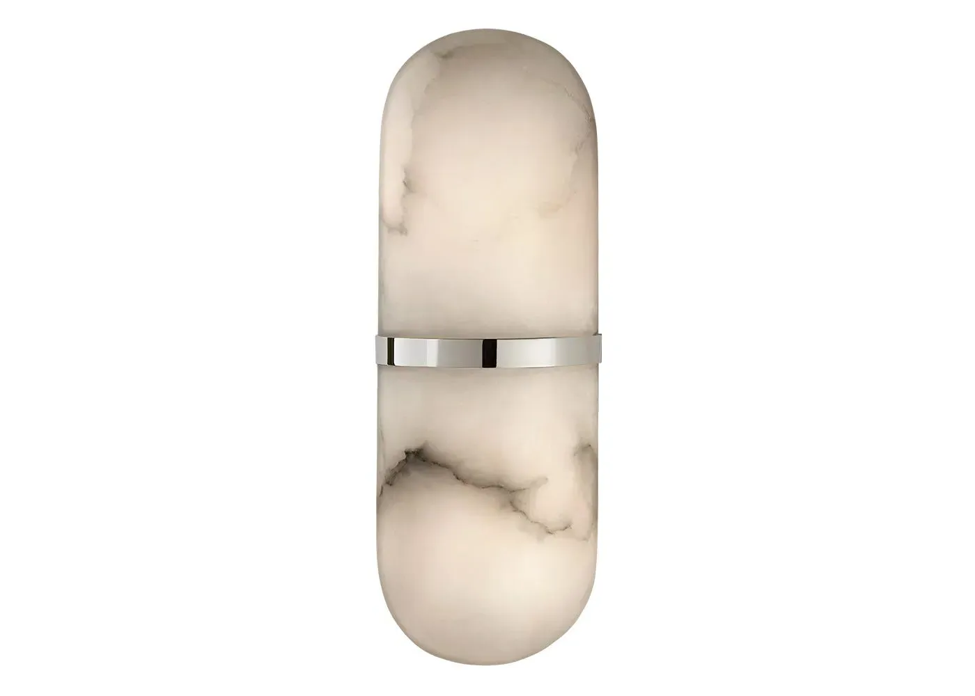Pill Form Wall Sconce - Polished Nickel, Alabaster