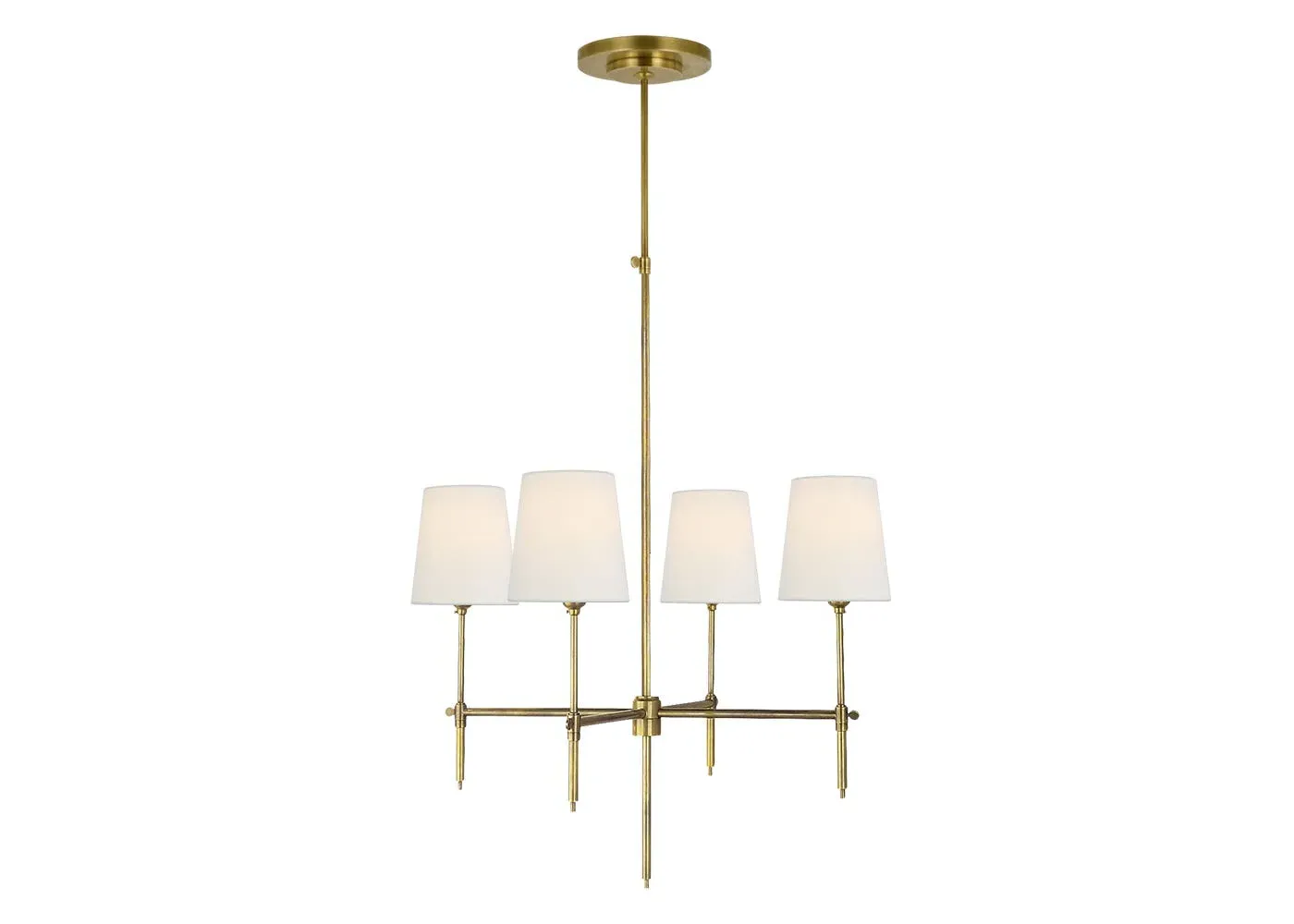 Small Chandelier Pendant Light - Gold, Linen image