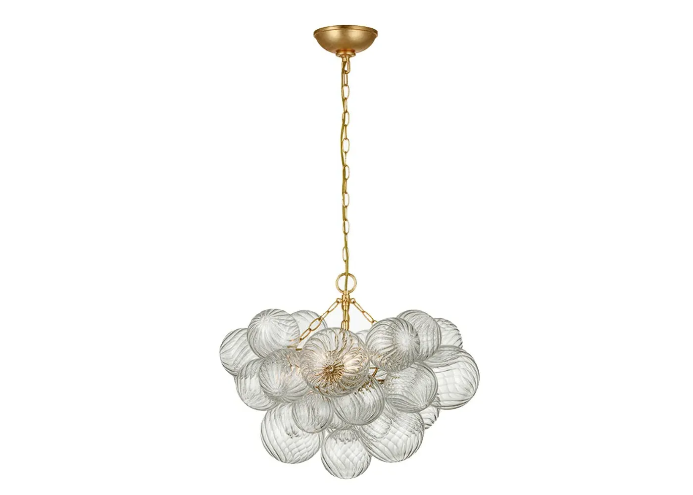 Small Pendant Light - Gold, Swirled Glass image