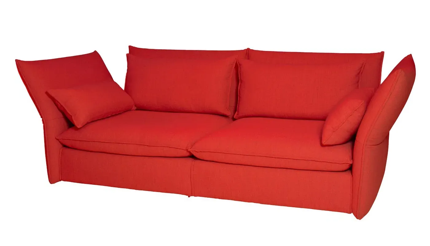 2.5-Seater Sofa with Adjustable Backrest - Red
