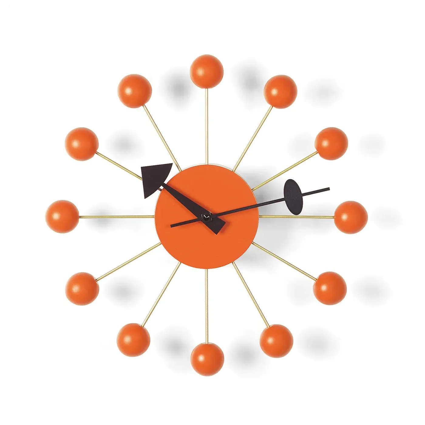 Ball Wall Clock - Orange, Metal