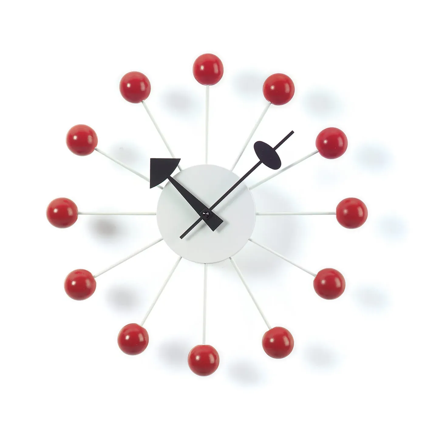 Ball Wall Clock - Red, Metal