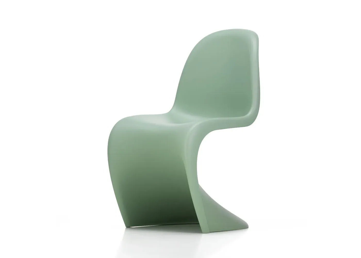 Cantilever Chair with Curved Design - Green, Plastic