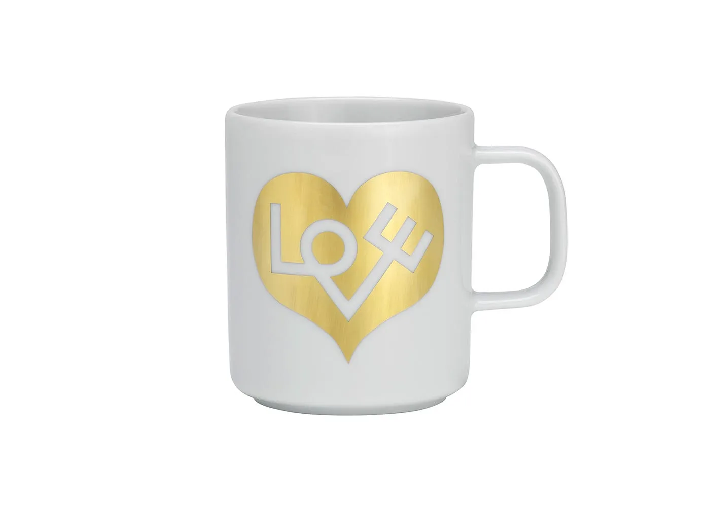 Coffee Mug with Heart Motif - Gold image