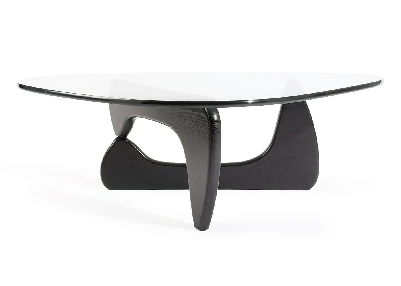 Coffee Table with Glass Top - Black, Ash Wood image