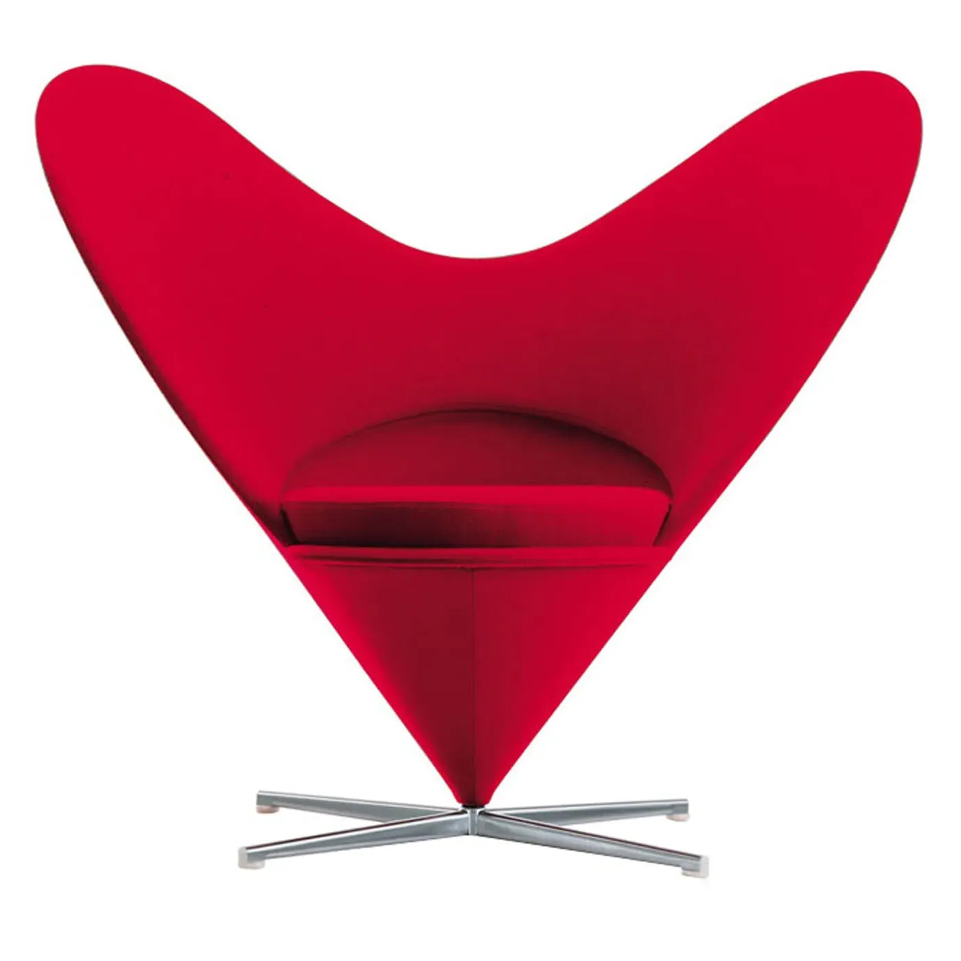 Cone Swivel Chair with Wings - Red, Wool