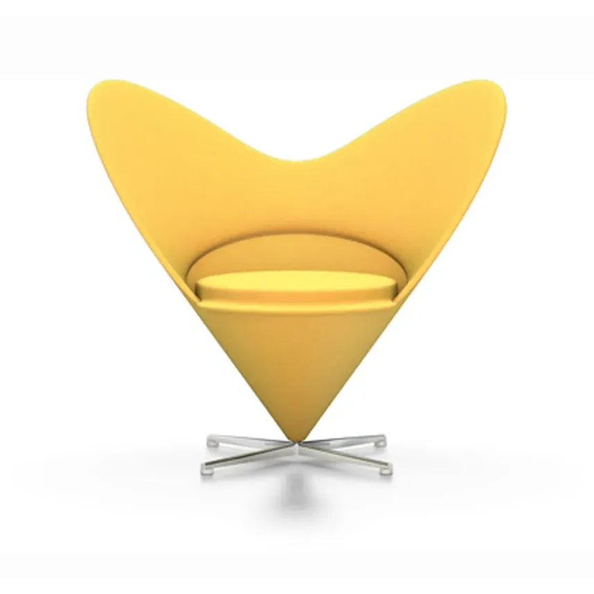 Cone Swivel Chair with Wings - Yellow, Wool