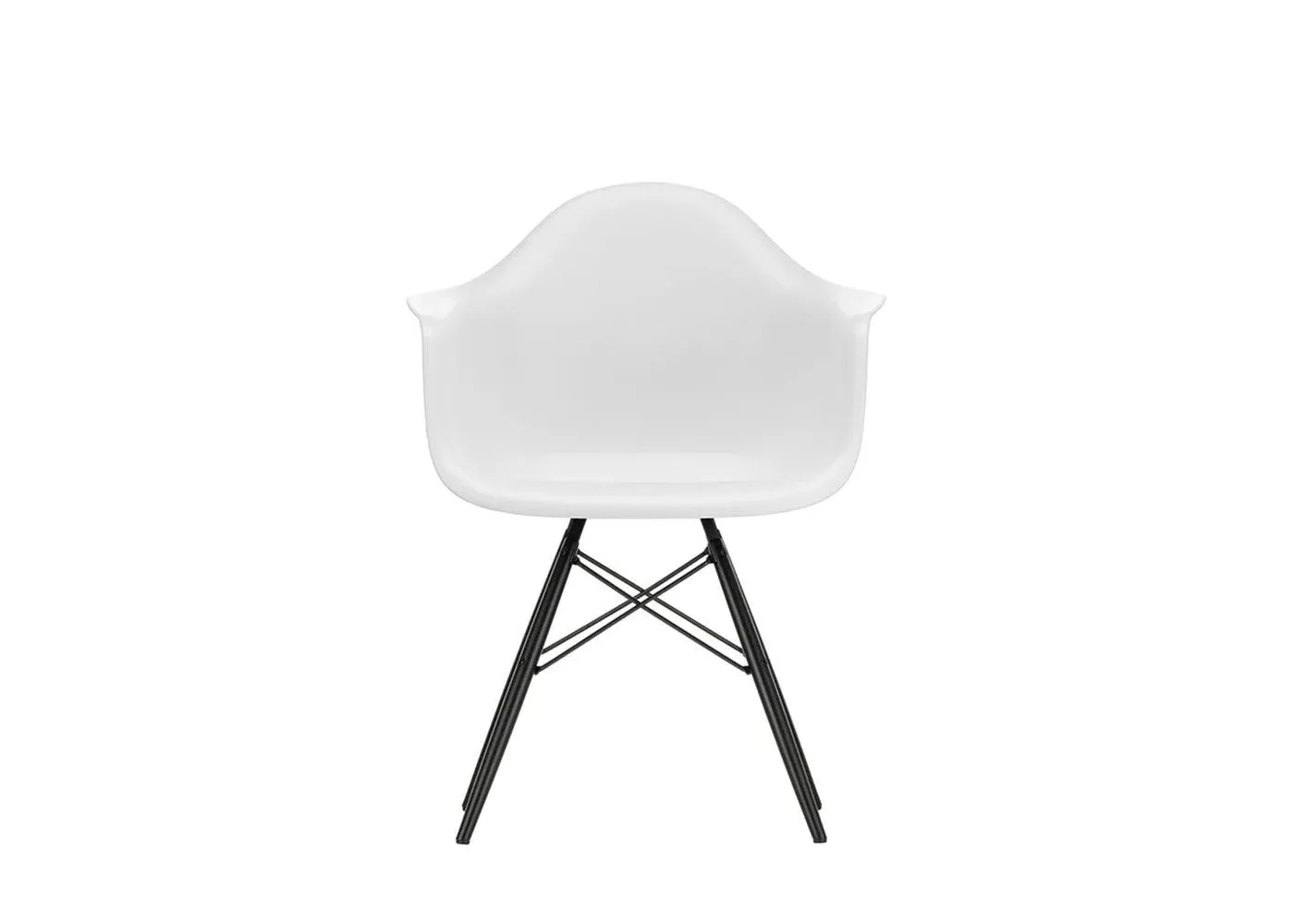 DAW Armchair with Black Maple Base - White, Polypropylene
