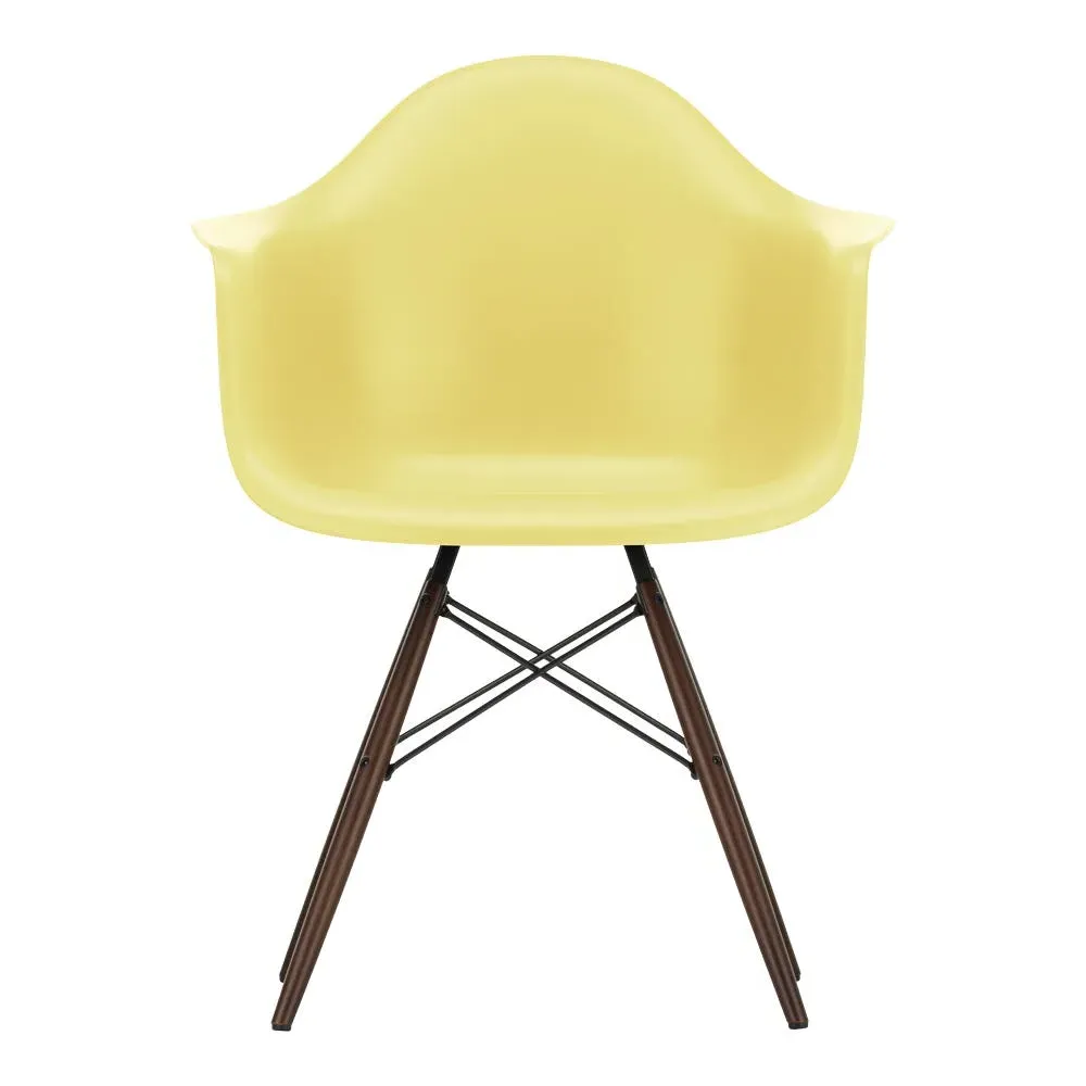 DAW Armchair with Dark Maple Base - Citron, Polypropylene