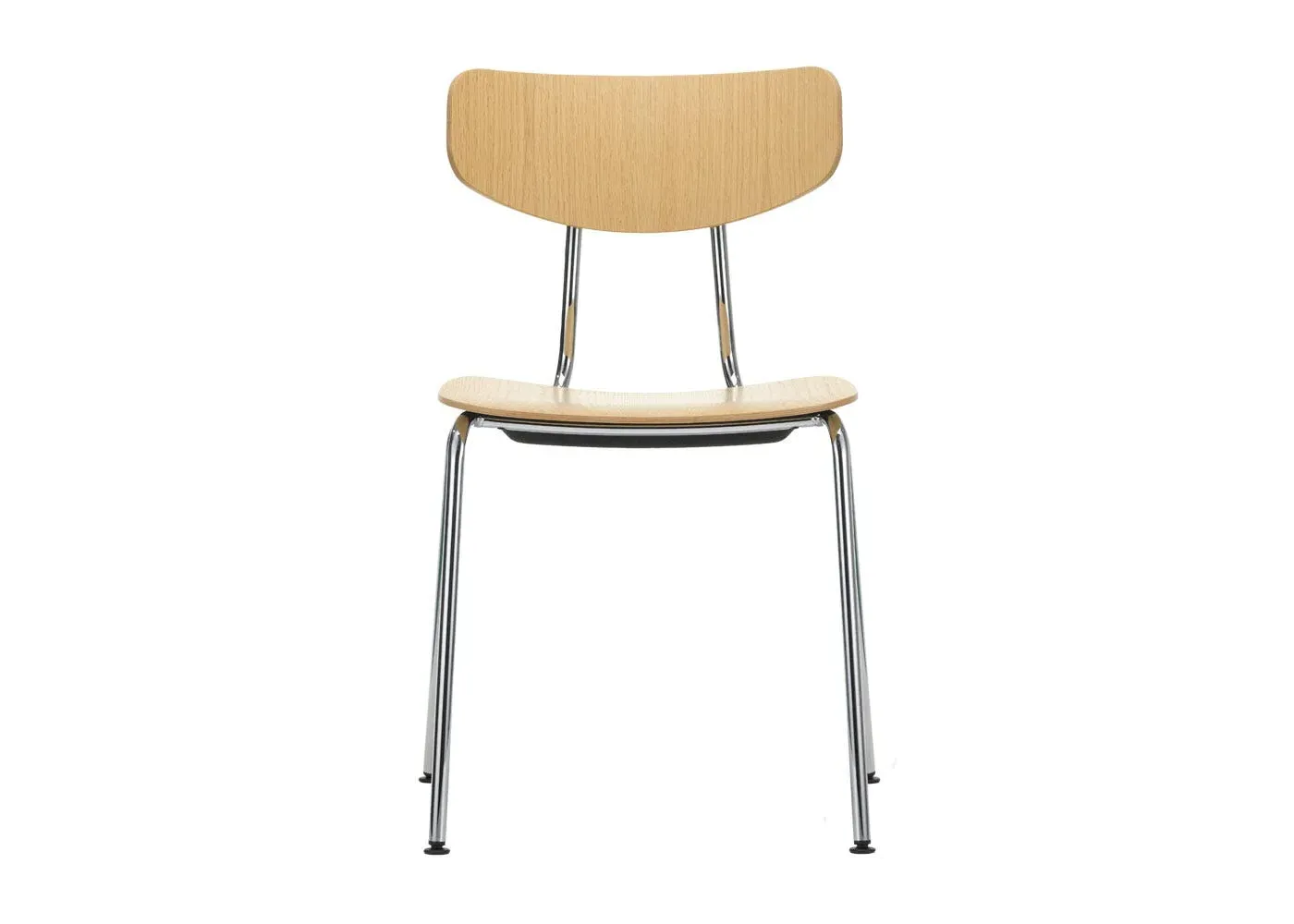 Dining Chair with Chrome Base - Oak, Wood image