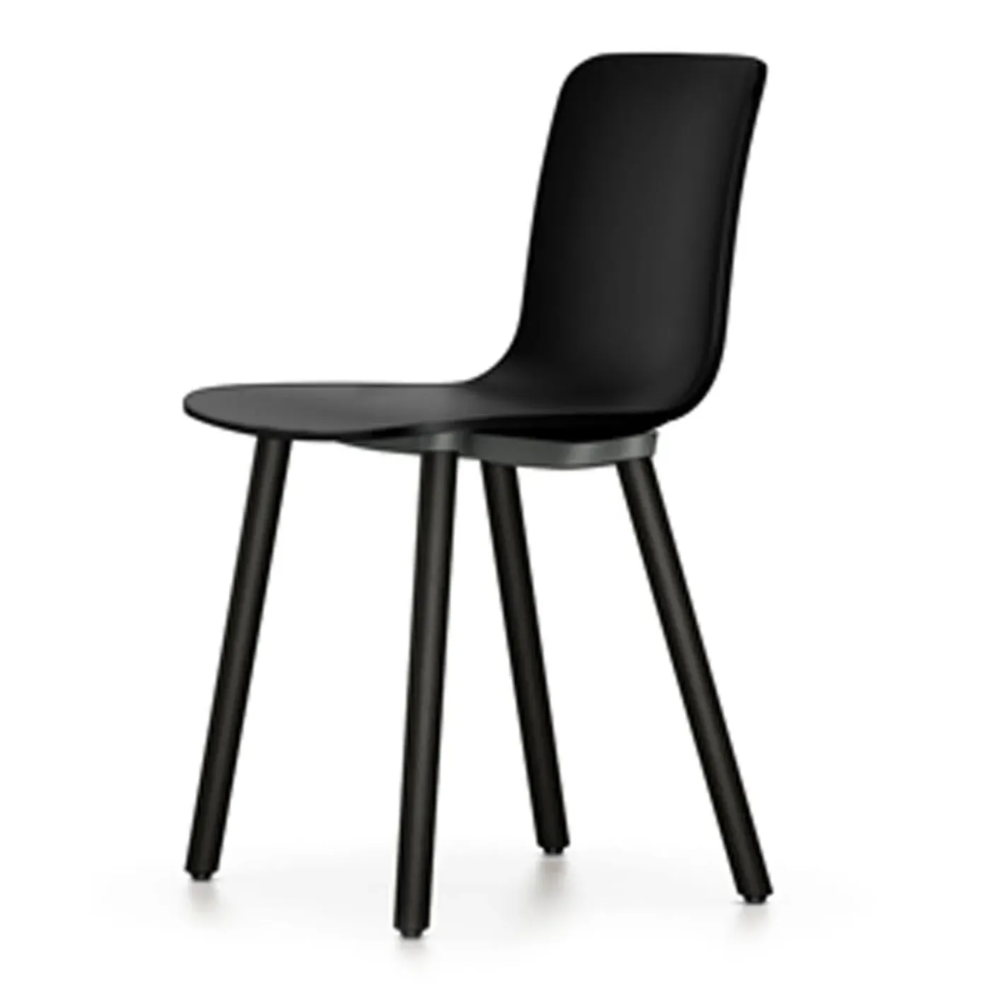 Dining Chair with Oak Legs - Black, Wood