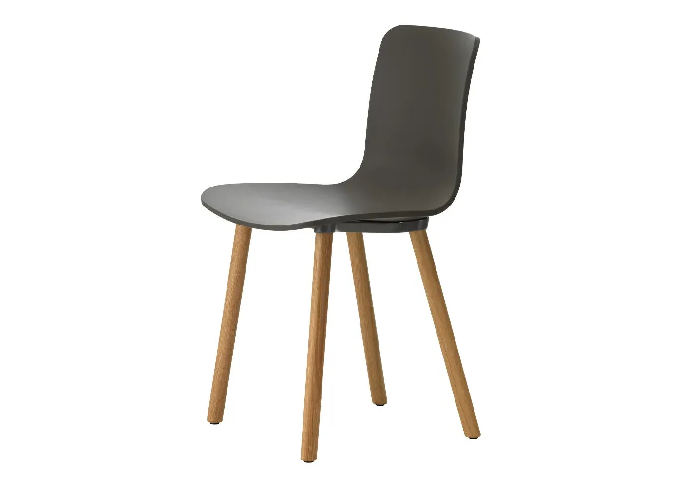 Dining Chair with Oak Legs - Black, Wood image