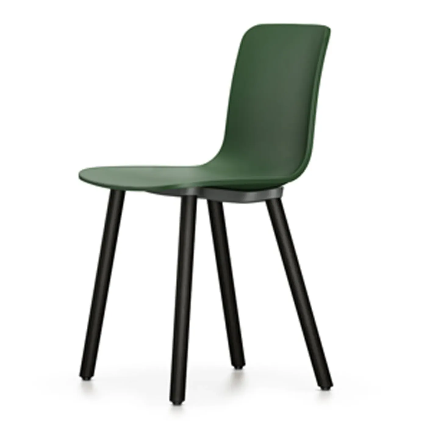 Dining Chair with Oak Legs - Green, Wood