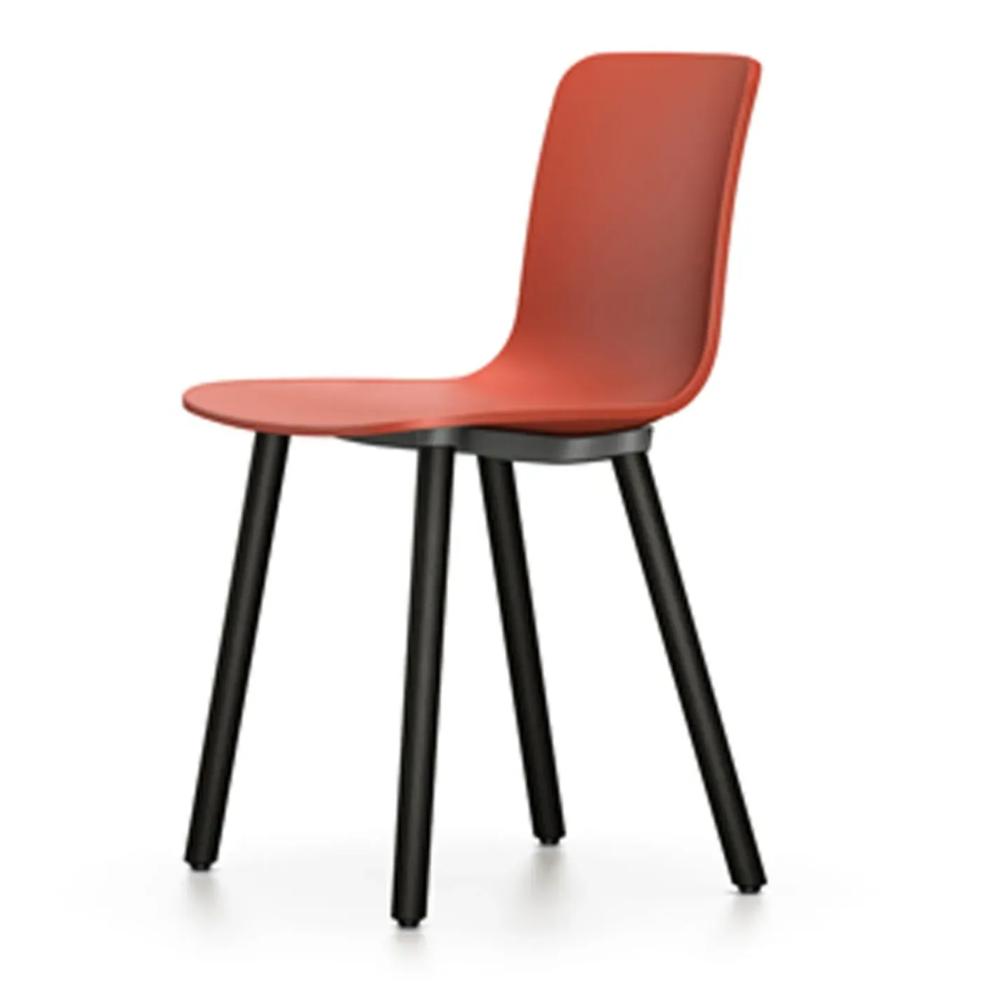 Dining Chair with Oak Legs - Red, Wood