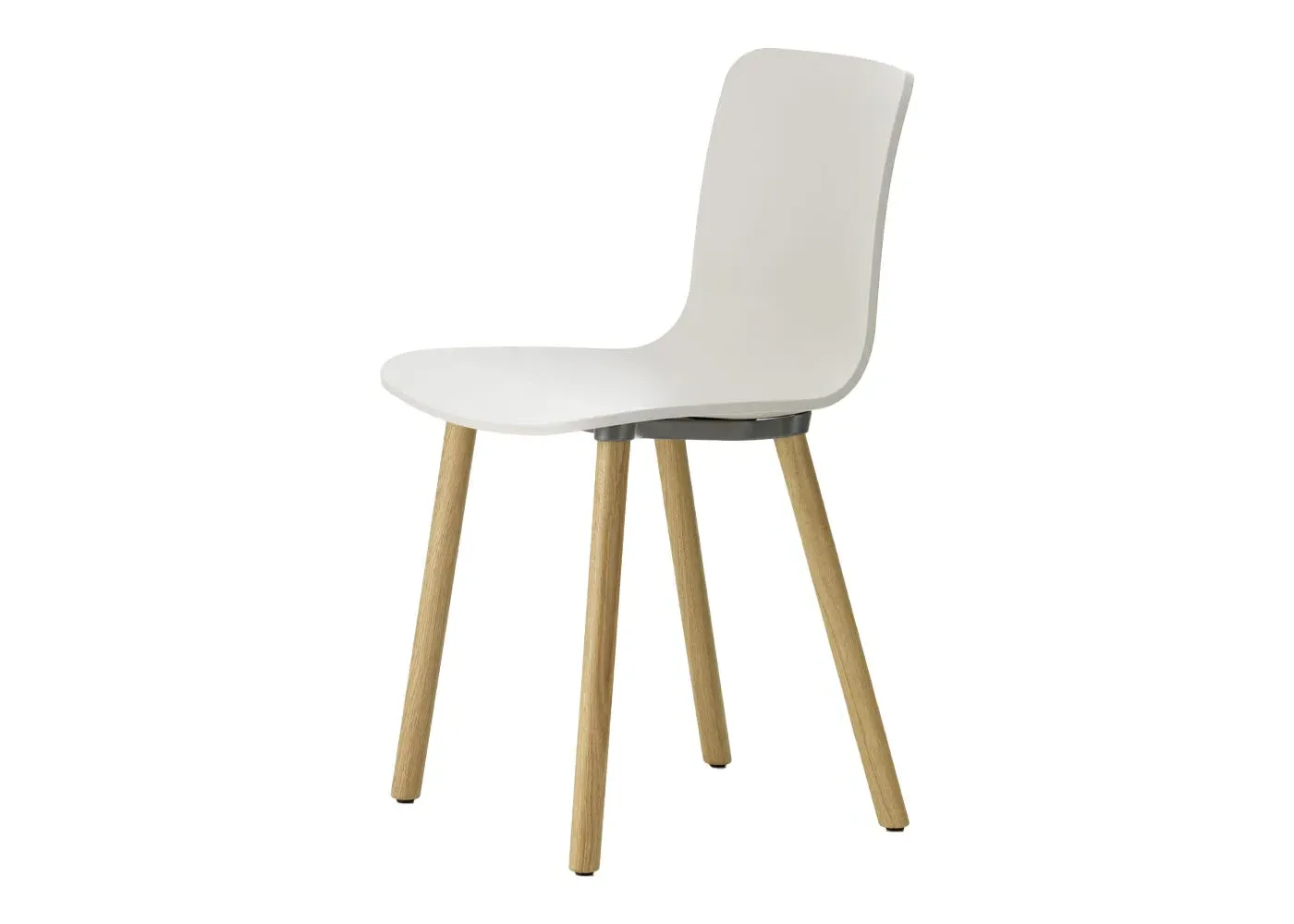 Dining Chair with Oak Legs - White, Wood