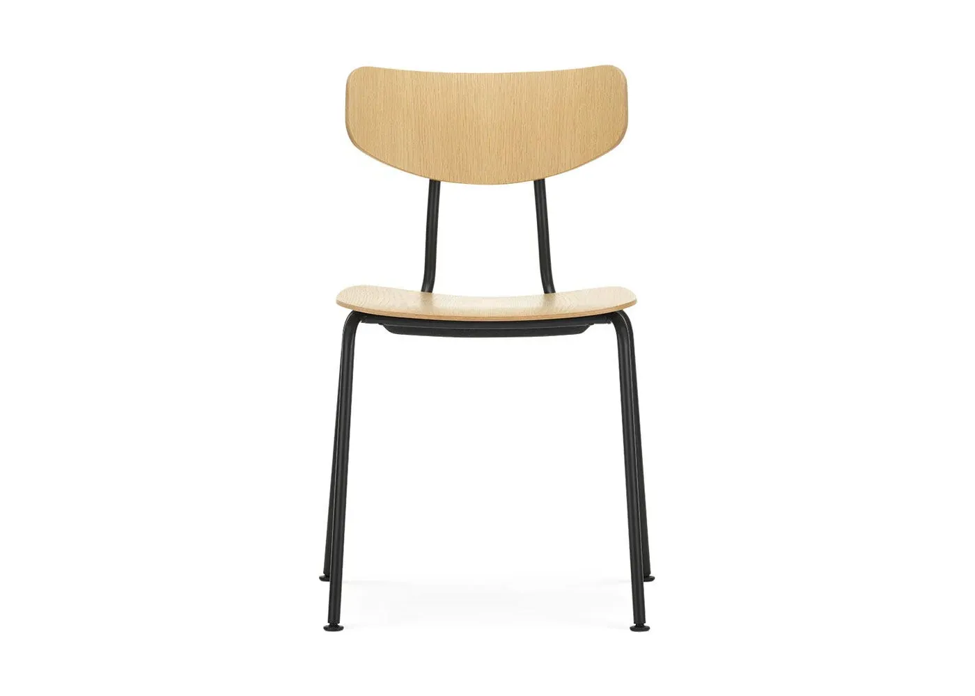 Dining Chair with Powder Coated Base - Oak, Wood