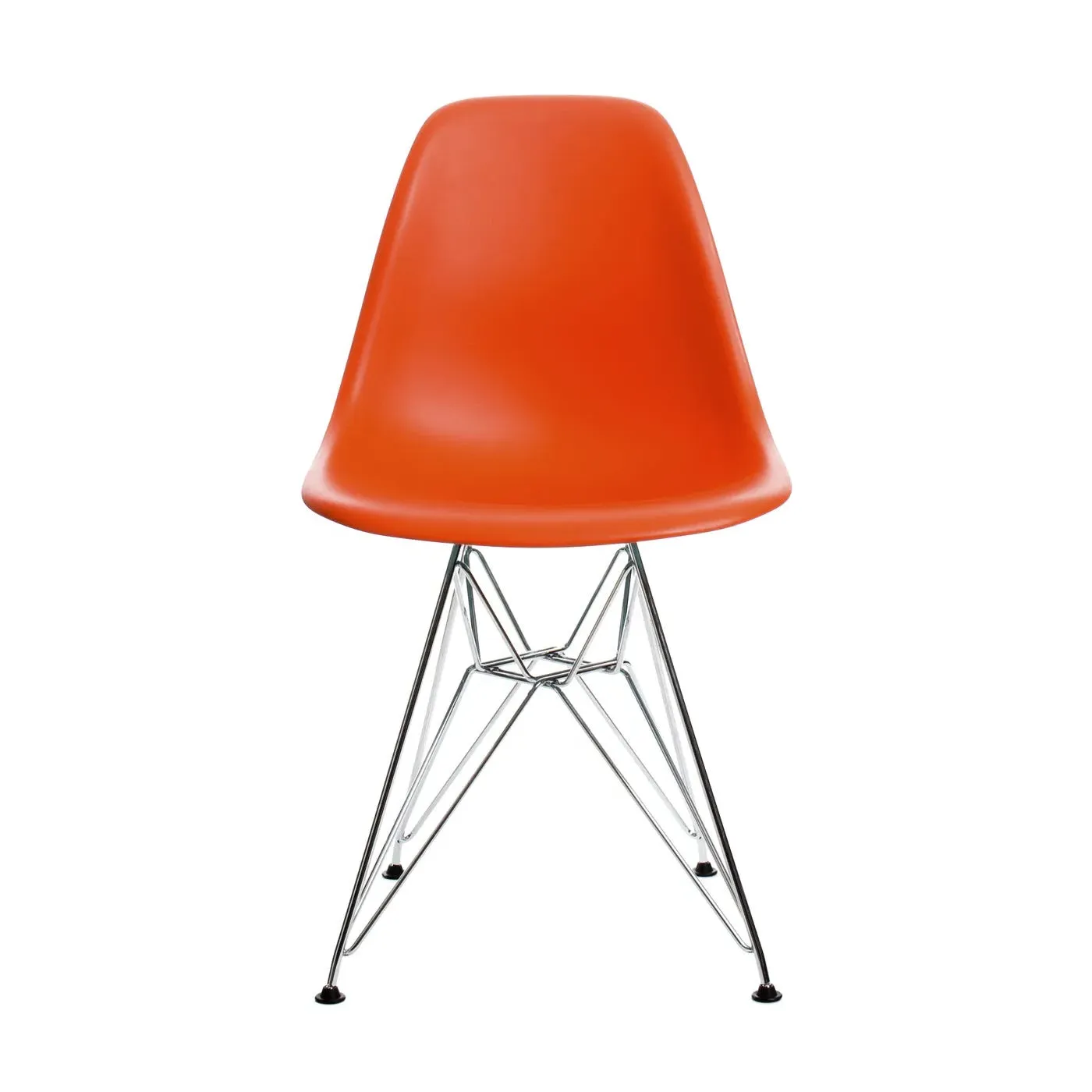 DSR Chair with Chrome Base - Poppy Red, Polypropylene