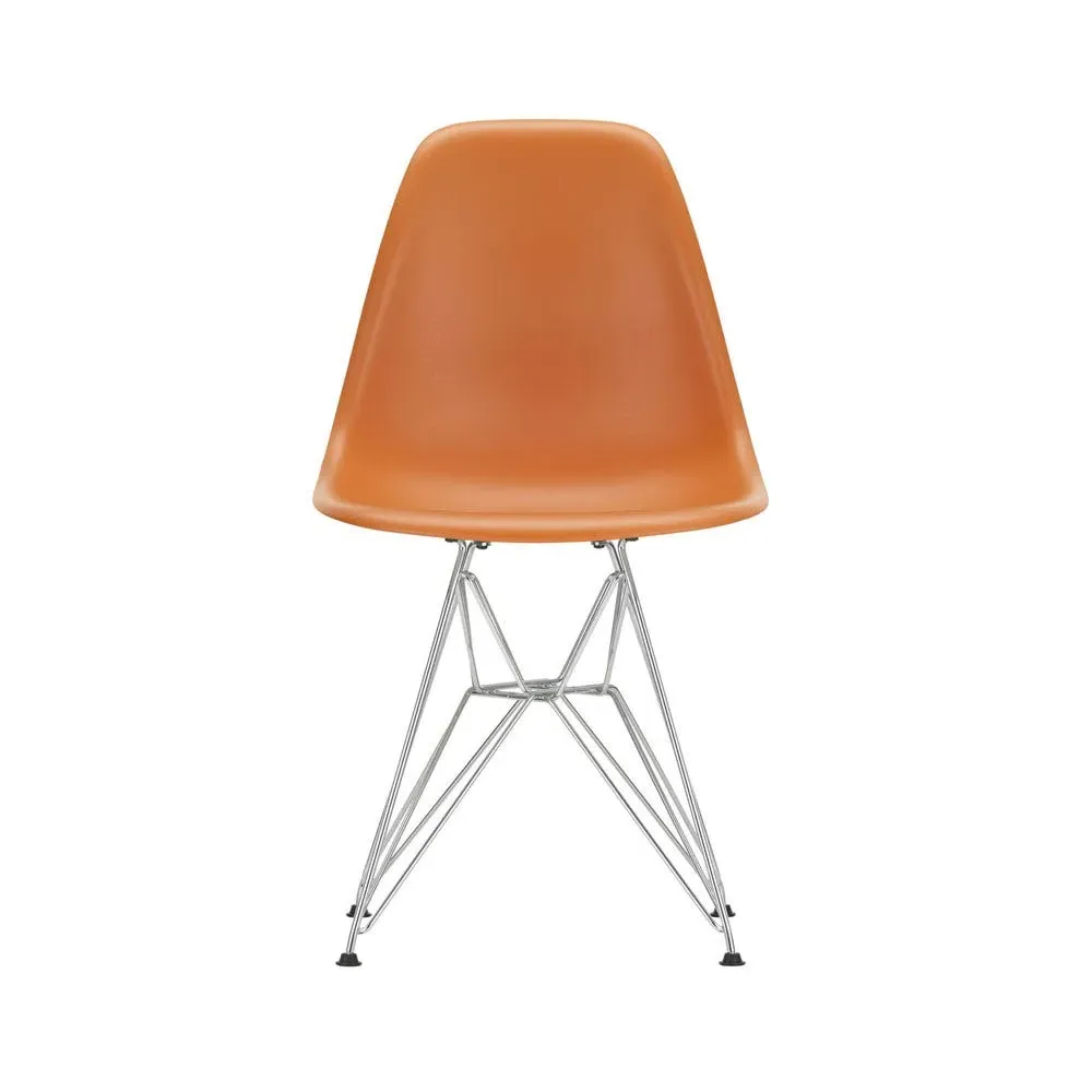 DSR Chair with Chrome Base - Rusty Orange, Polypropylene