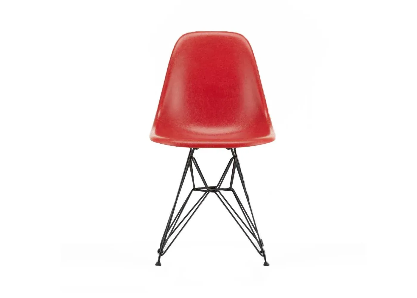 DSR Chair with Wire Base - Red, Fibreglass