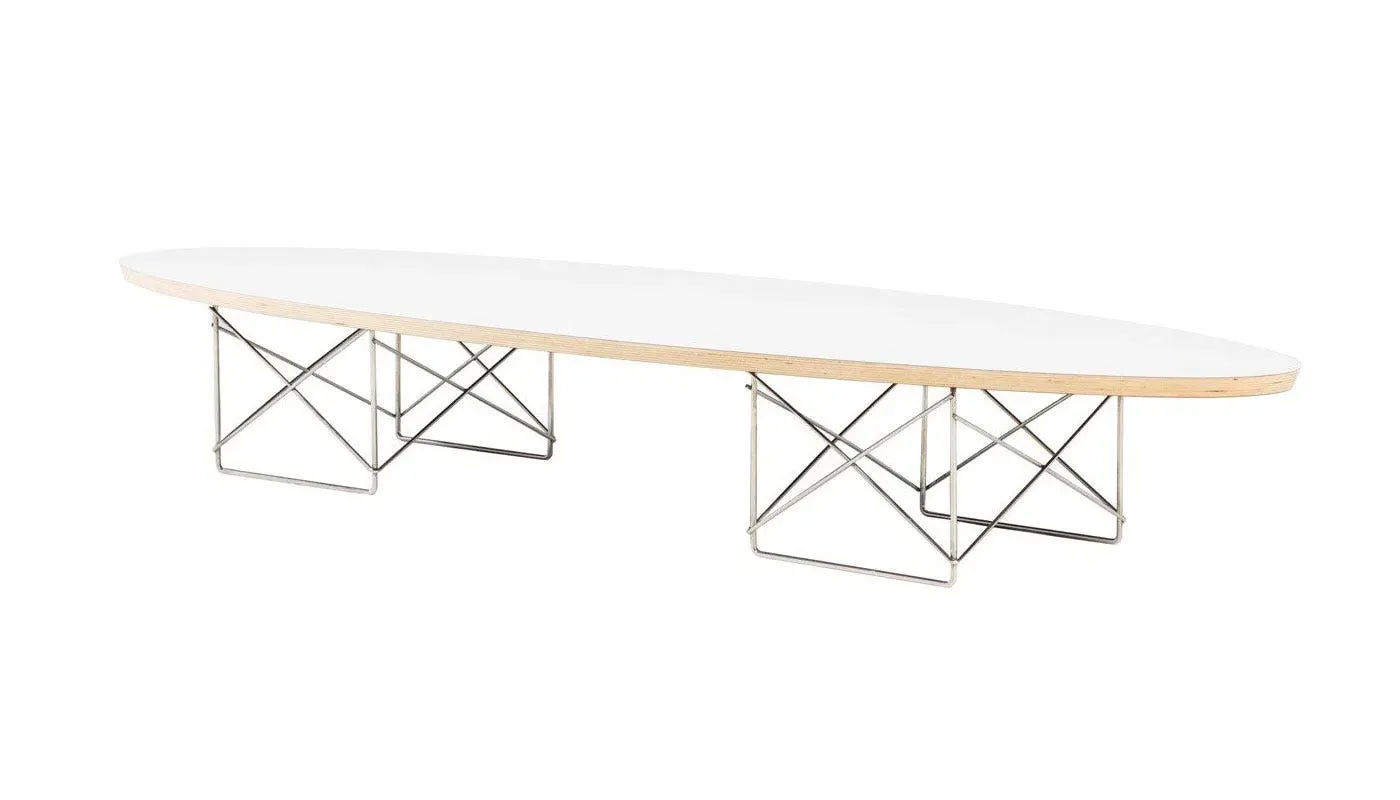 Elliptical Coffee Table - White, Laminate
