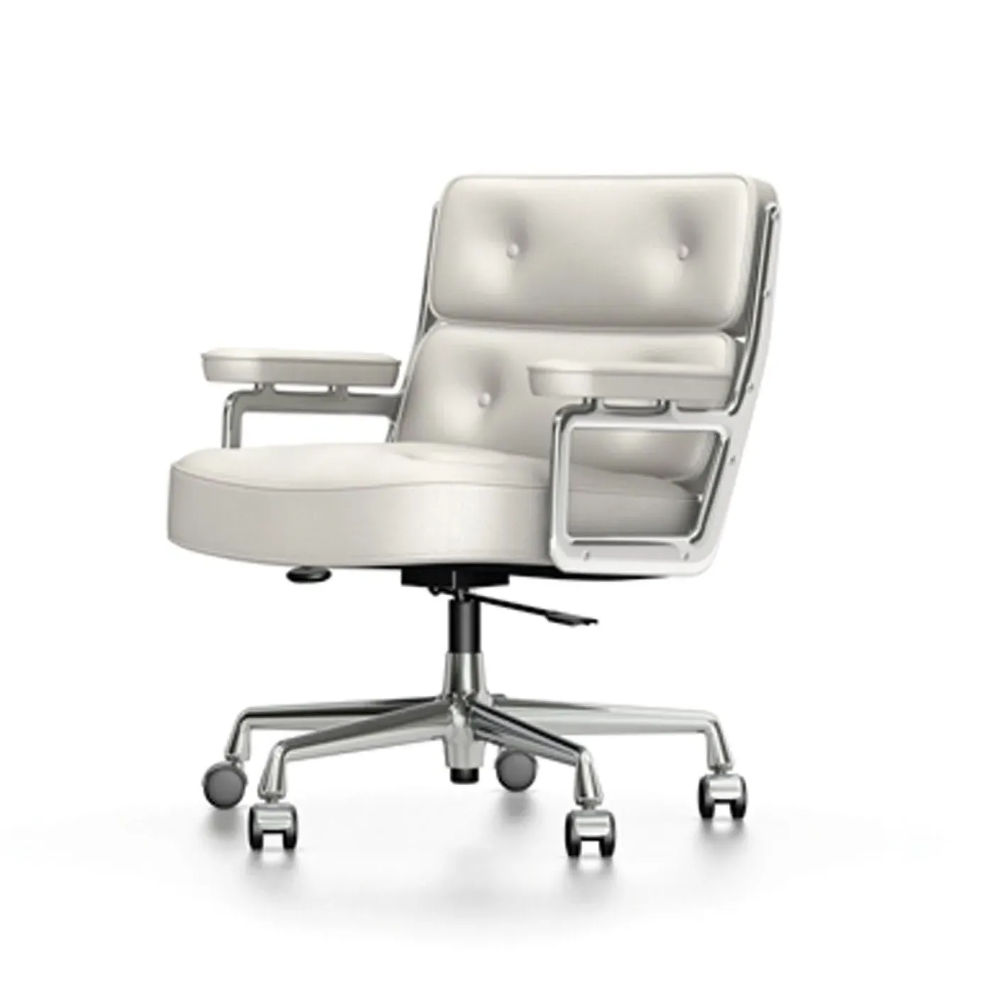 Executive Office Chair with Swivel - White, Leather