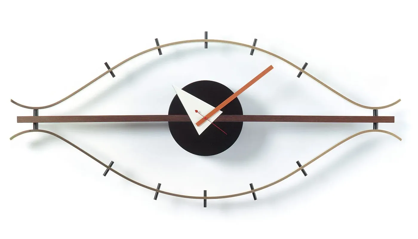 Eye Wall Clock with Metal Frame - Multi, Wood image