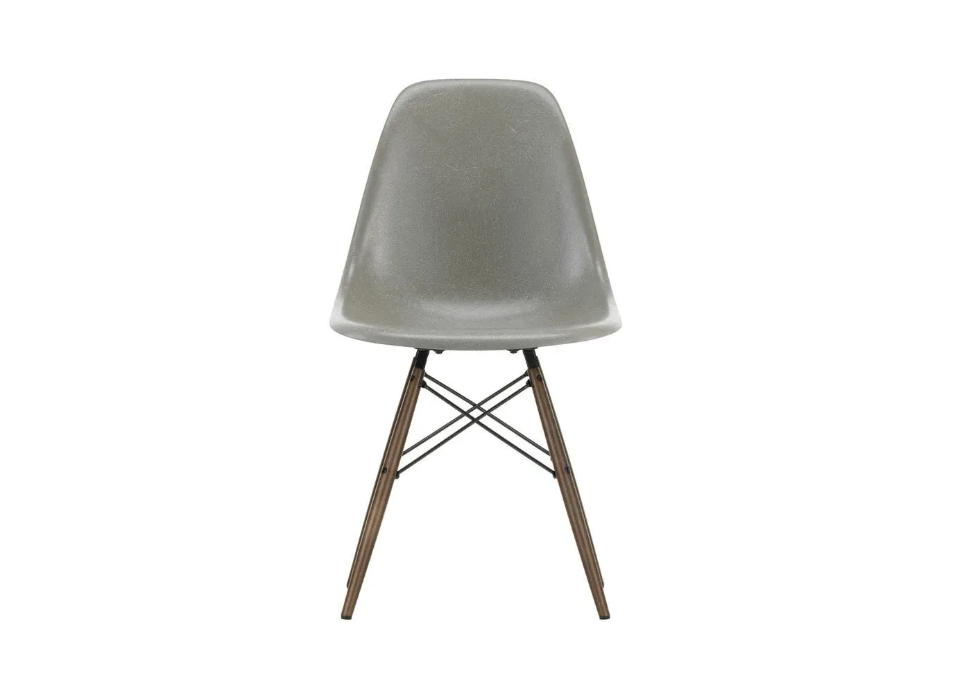 Fibreglass Chair with Wood Base - Brown, Fibreglass