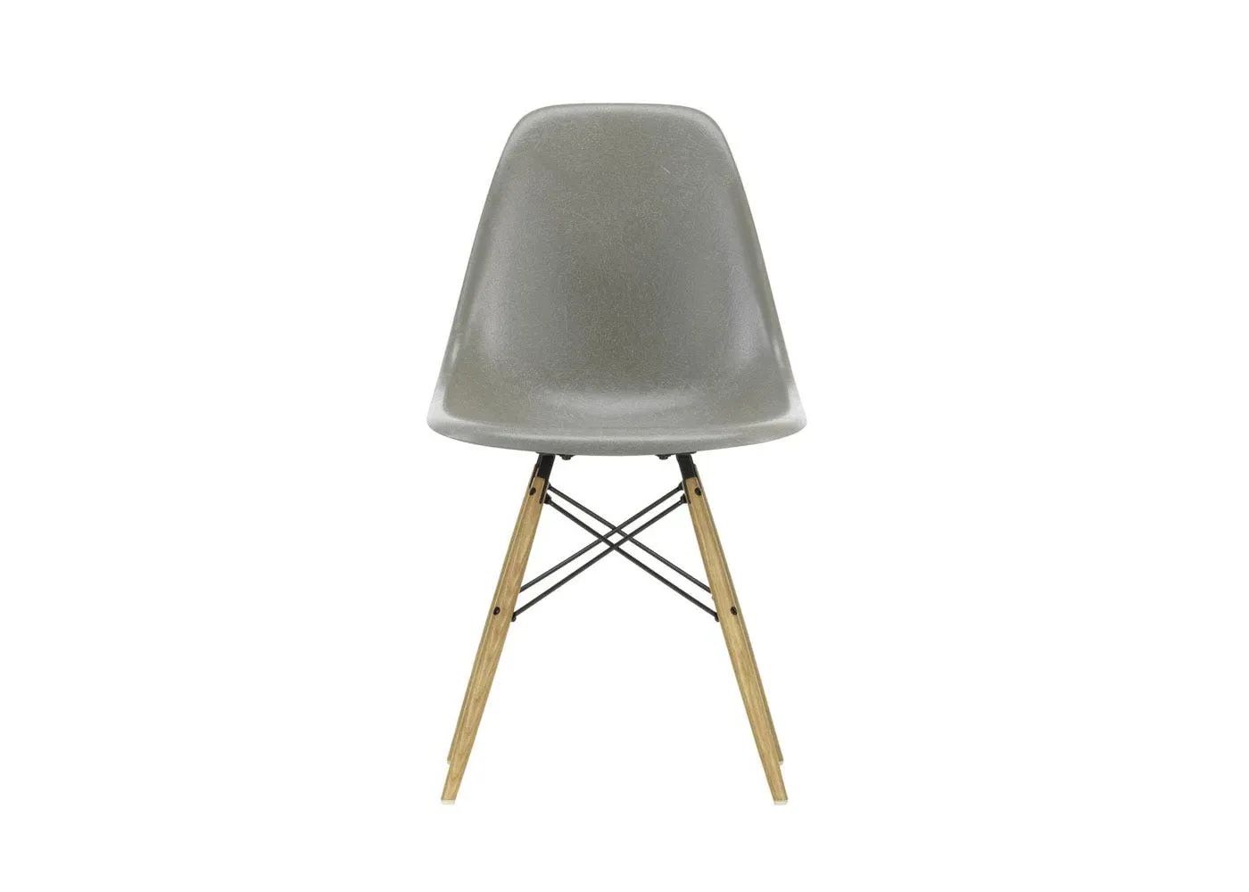 Fibreglass Chair with Wood Base - Brown, Fibreglass