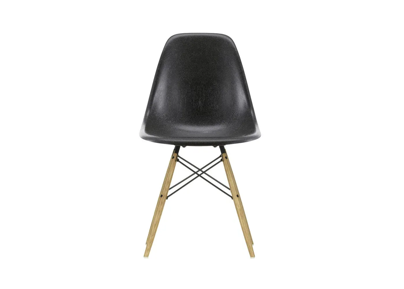 Fibreglass Chair with Wood Base - Grey, Fibreglass
