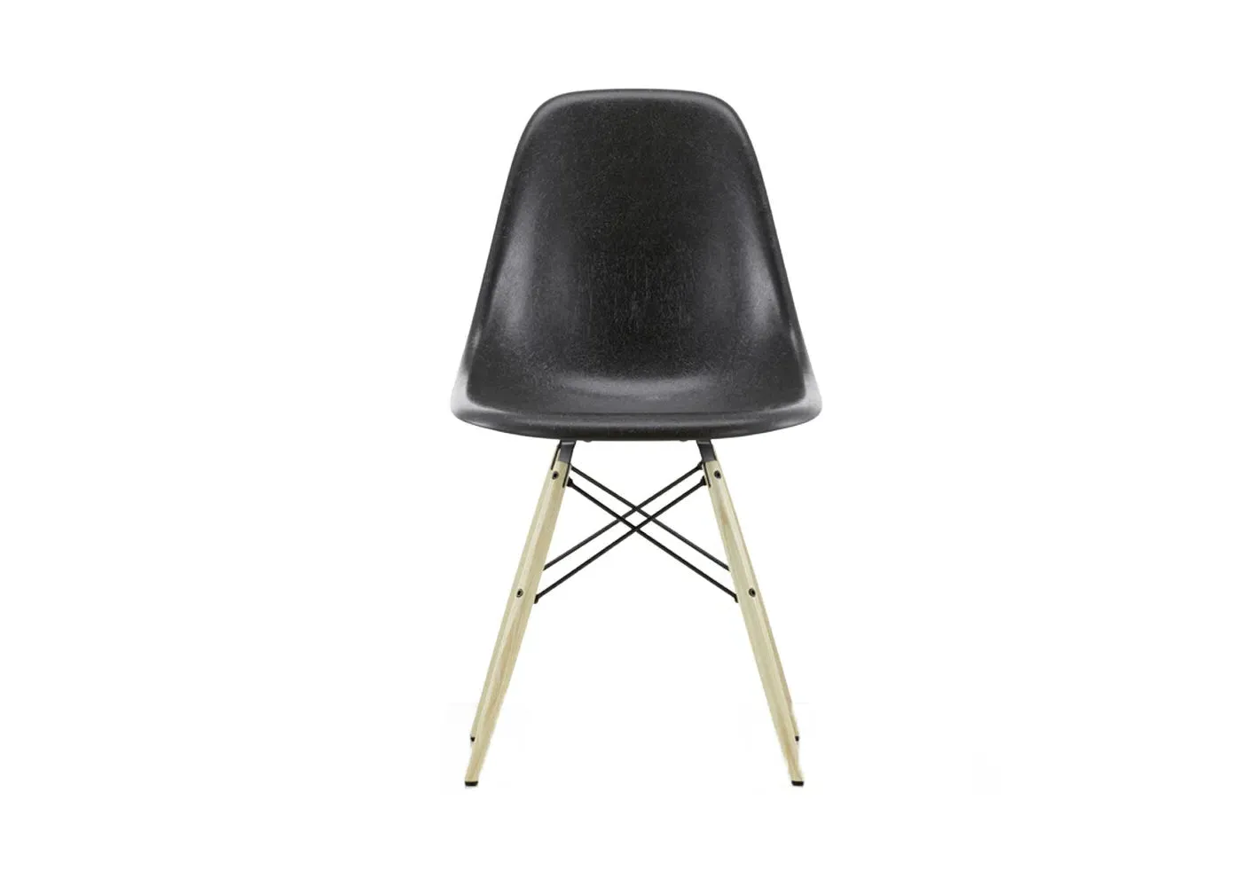 Fibreglass Chair with Wood Base - Navy Blue, Fibreglass