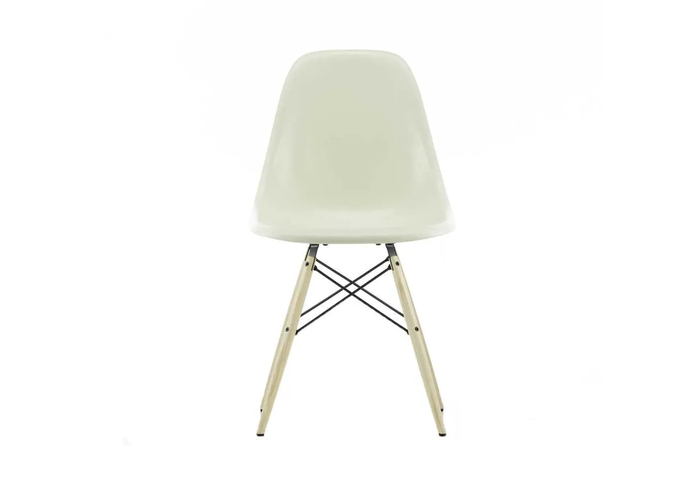 Fibreglass Chair with Wood Base - Parchment, Fibreglass