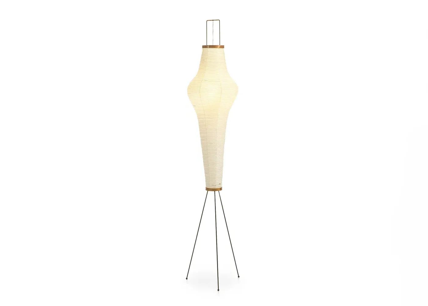 Floor Lamp with Paper Shade - White image